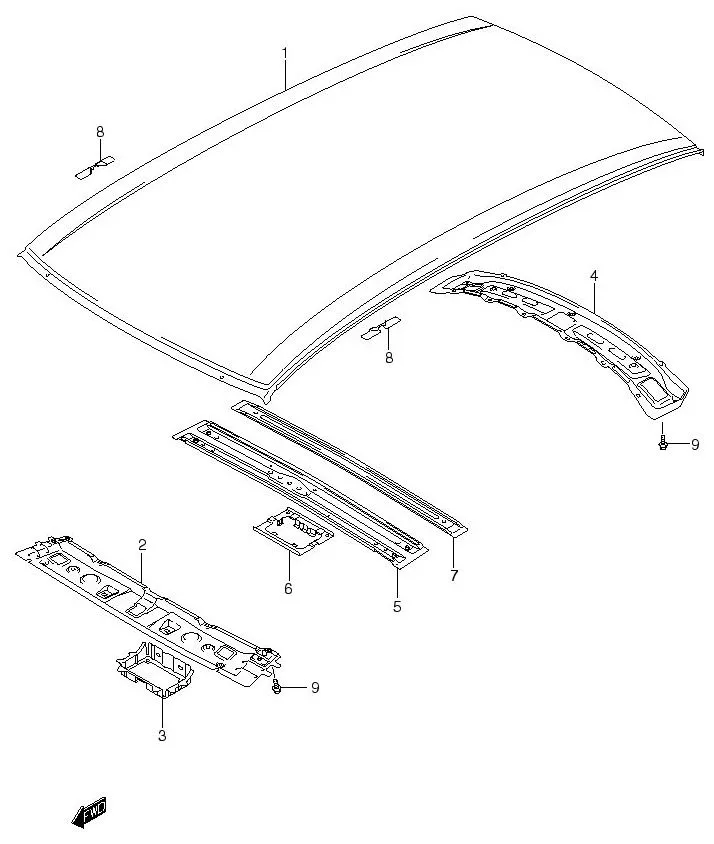 FIG.97 ROOF PANEL (4DR)