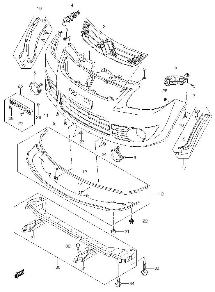 FIG.100 FRONT BUMPER (5DR)