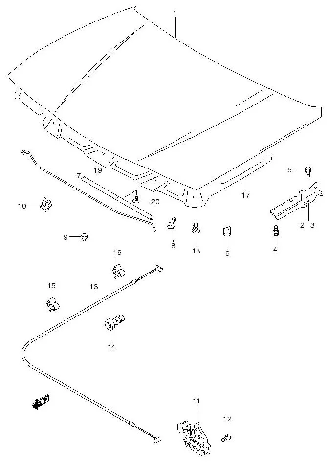 FIG.66 FRONT HOOD PANEL