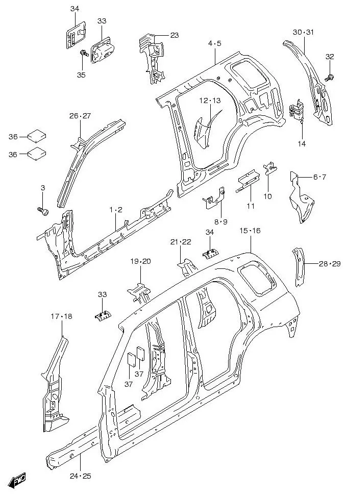 FIG.70 SIDE BODY PANEL