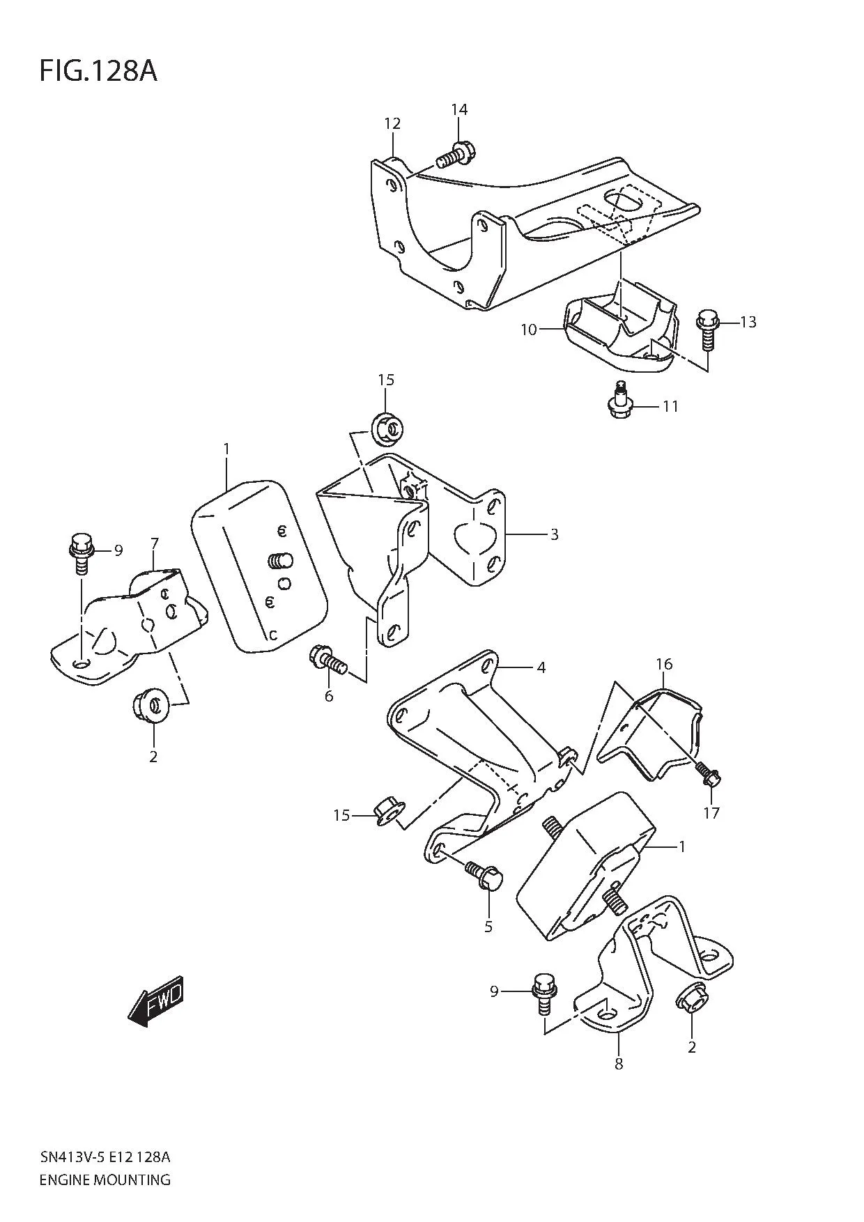 FIG.128A ENGINE MOUNTING