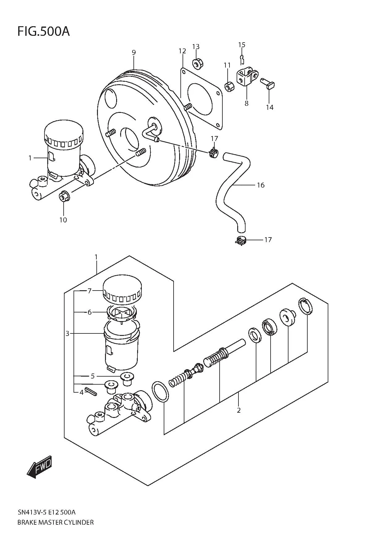 FIG.500A BRAKE MASTER CYLINDER