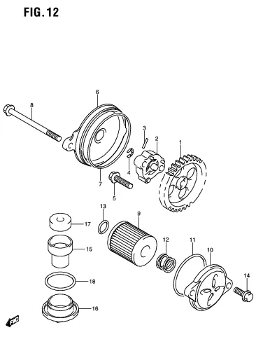 FIG. 12 OIL PUMP