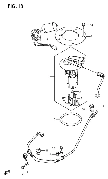FIG. 13 FUEL PUMP