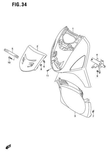 FIG. 34 FRONT LEG SHIELD
