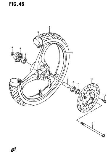 FIG. 46 FRONT WHEEL