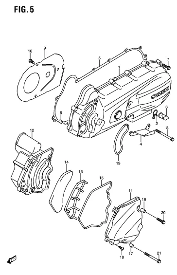 FIG. 5 CRANKCASE COVER
