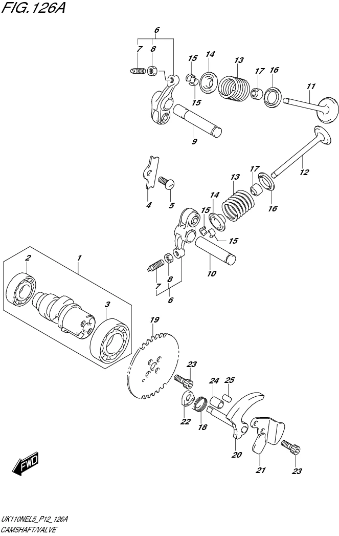 FIG. 126A CAMSHAFT/VALVE