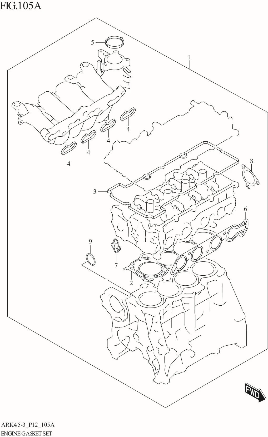 FIG. 105A ENGINE GASKET SET