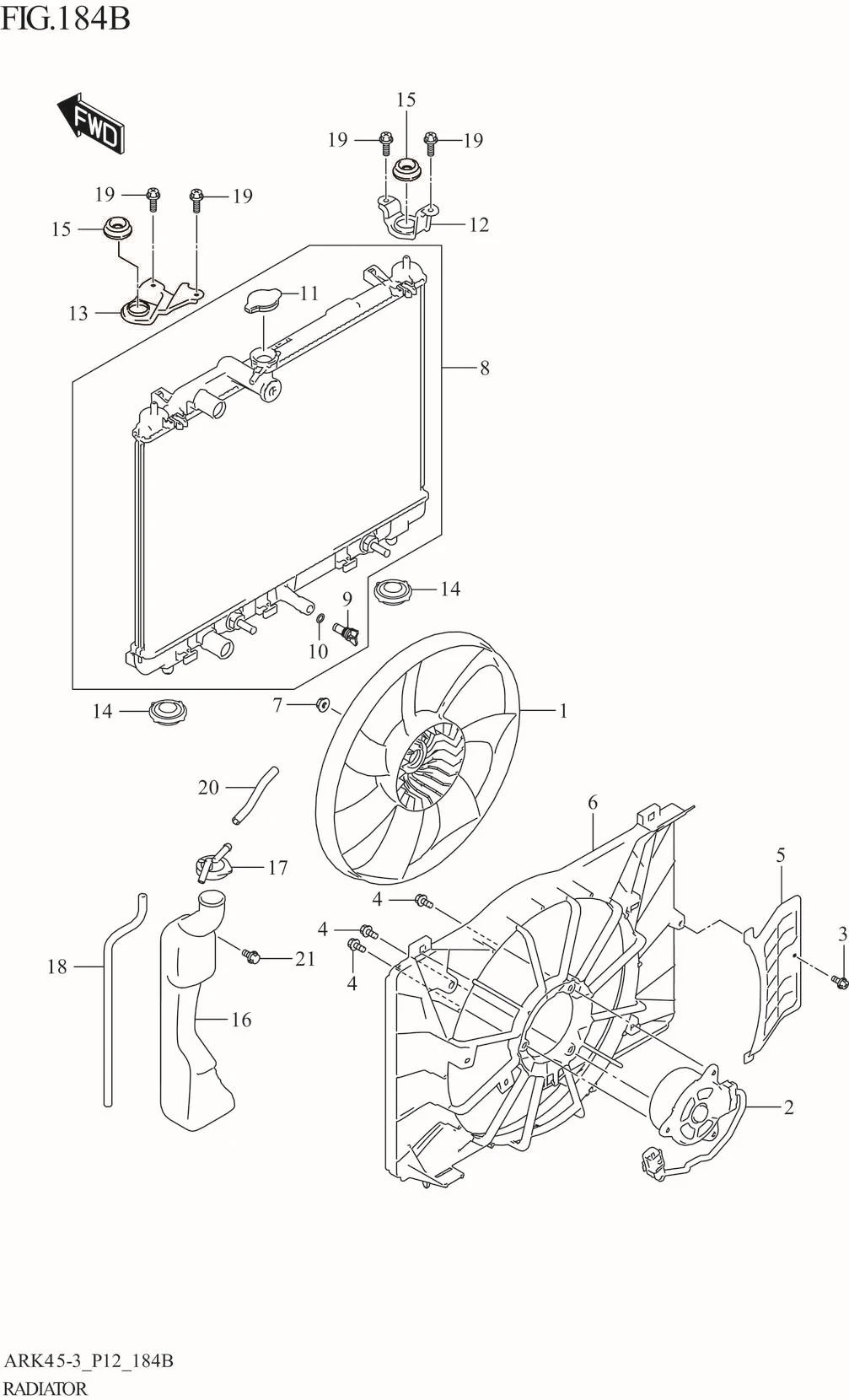 FIG. 184B RADIATOR (4AT)