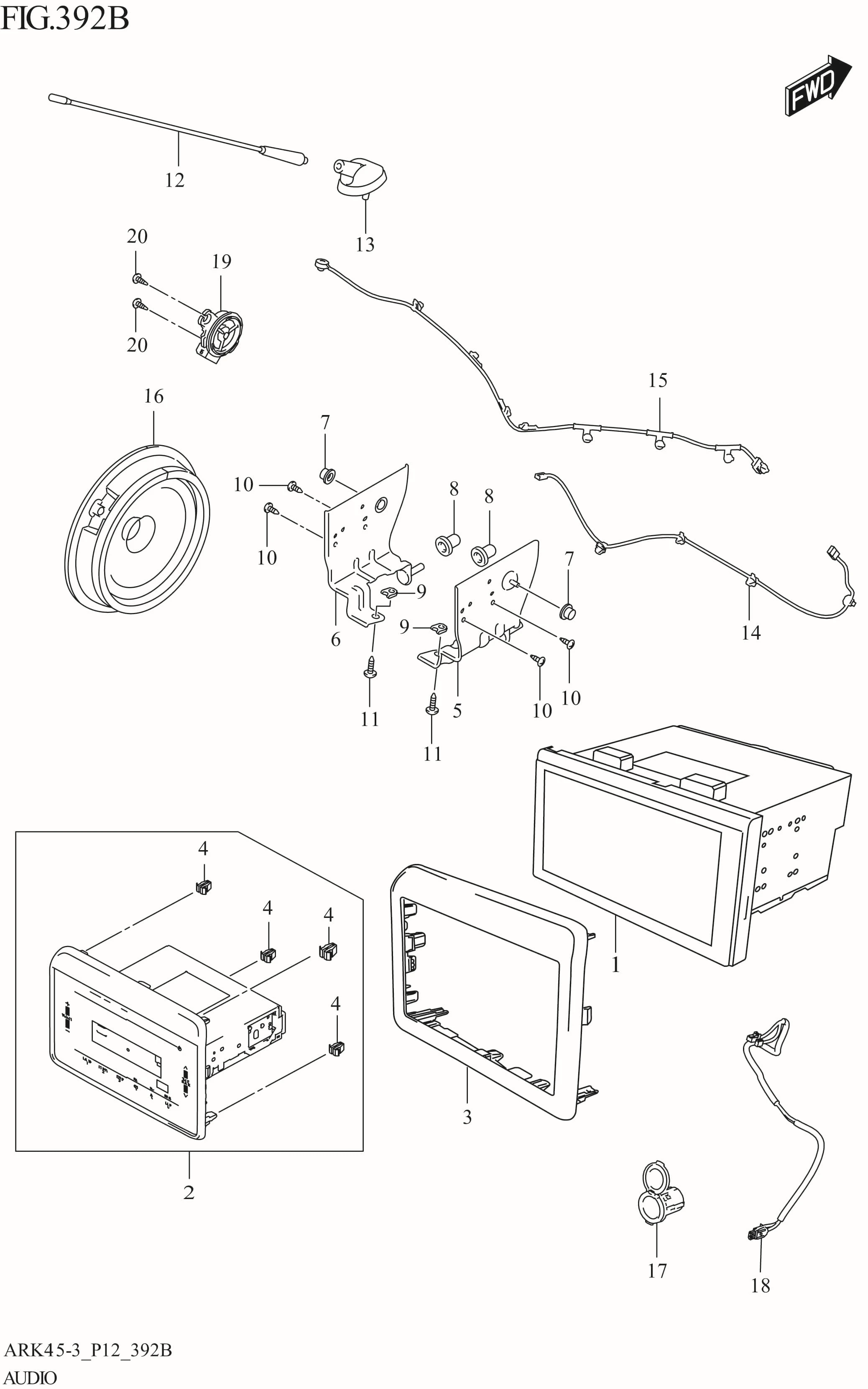 FIG. 392B AUDIO (W/TUNER)