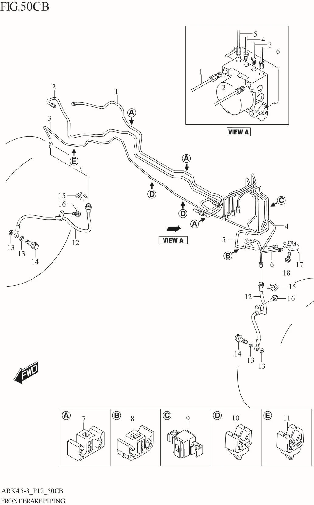 FIG. 50CB FRONT BRAKE PIPING (W_ESP)