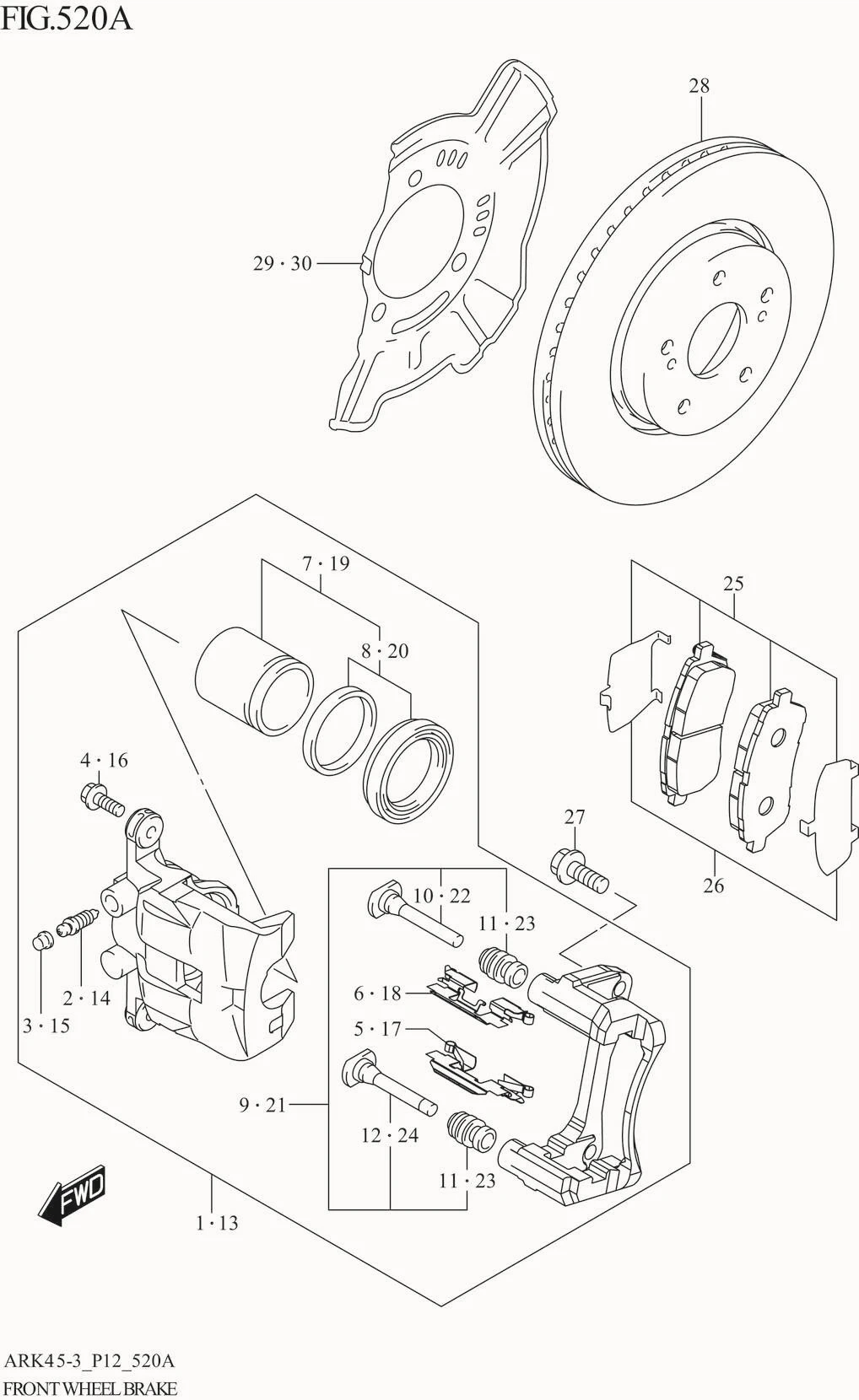 FIG. 520A FRONT WHEEL BRAKE