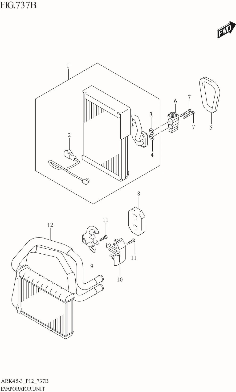 FIG. 737B EVAPORATOR UNIT (GX,GX_LTD:SEE NOTE)
