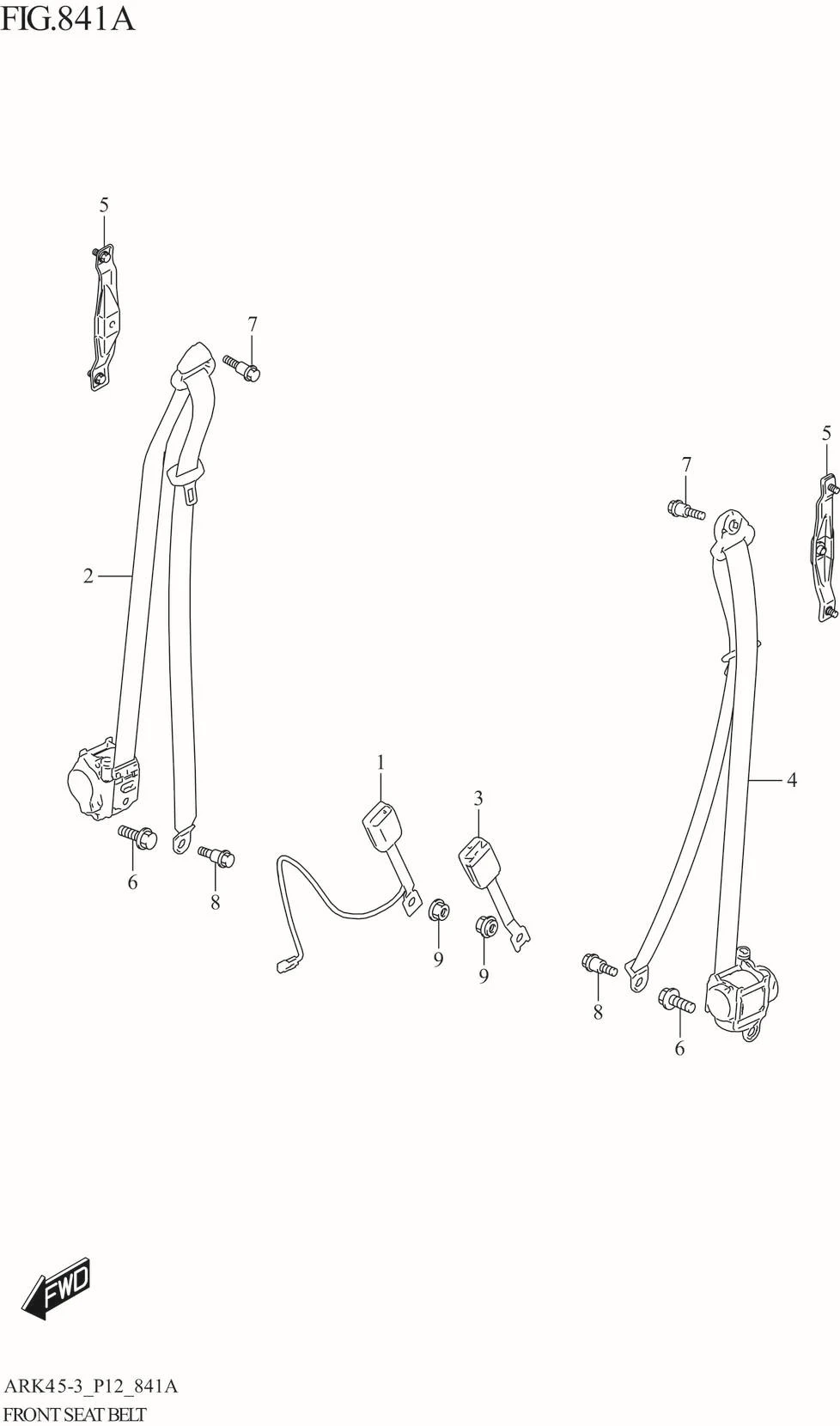 FIG. 841A FRONT SEAT BELT