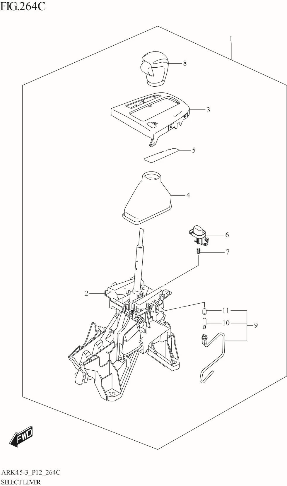 FIG. 264C SELECT LEVER (4AT:XL7:GL)