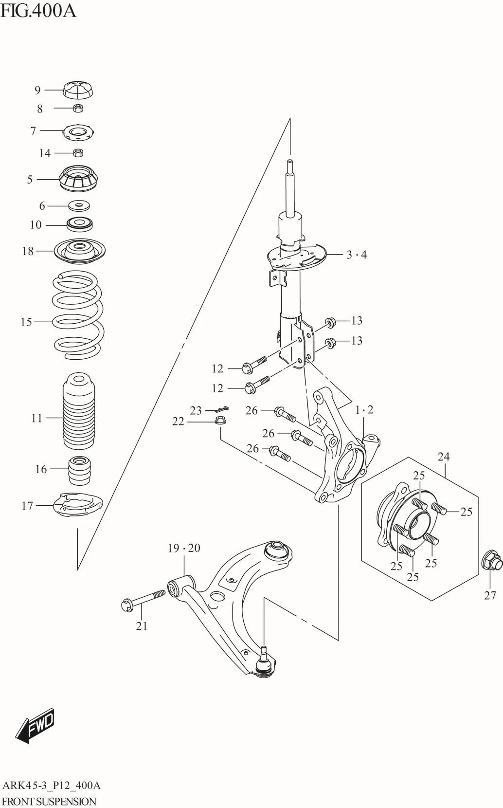 FIG. 400A FRONT SUSPENSION