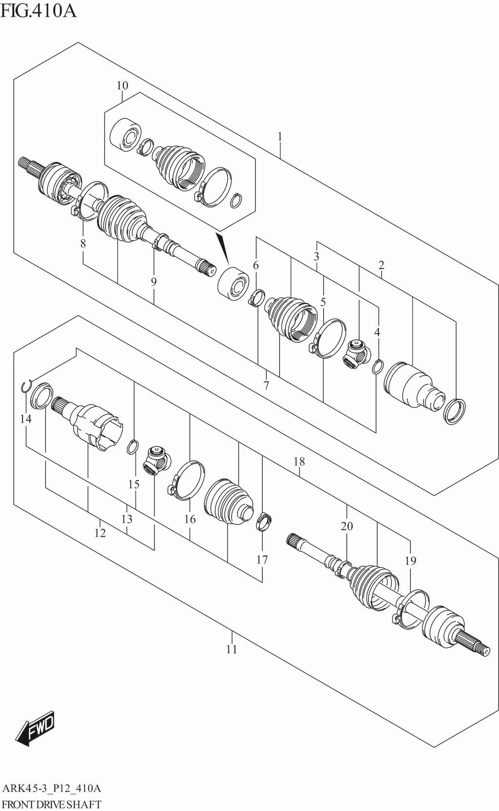 FIG. 410A FRONT DRIVE SHAFT (5MT)