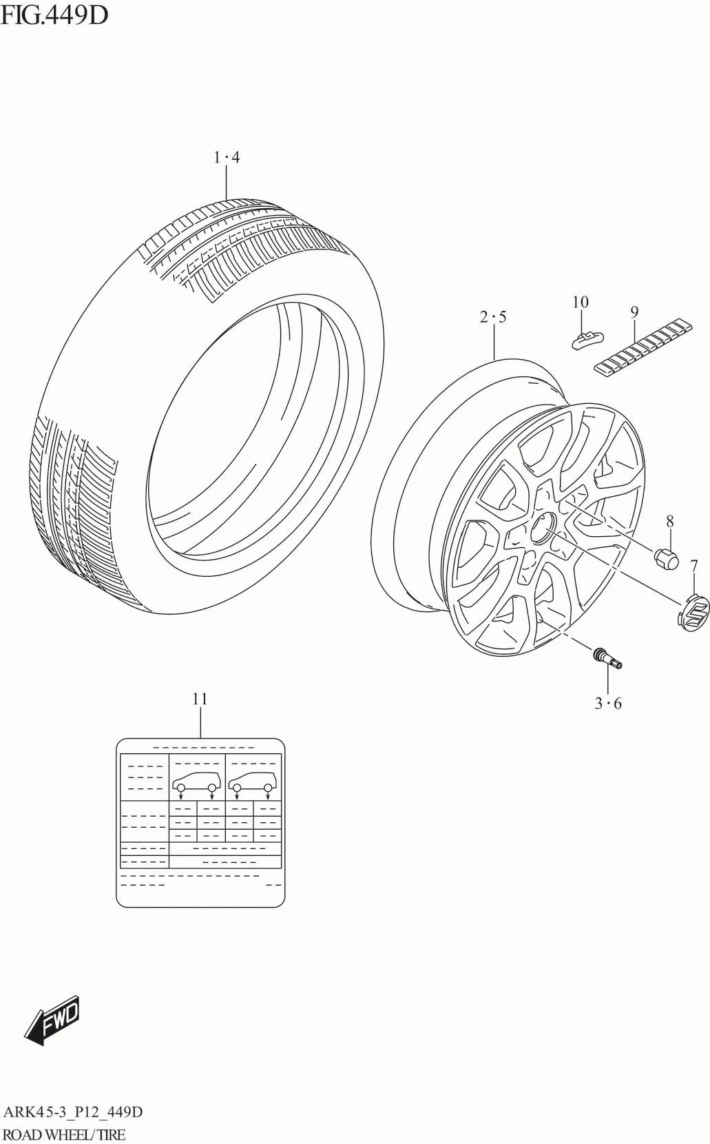 FIG. 449D ROAD WHEEL/TIRE (XL7)