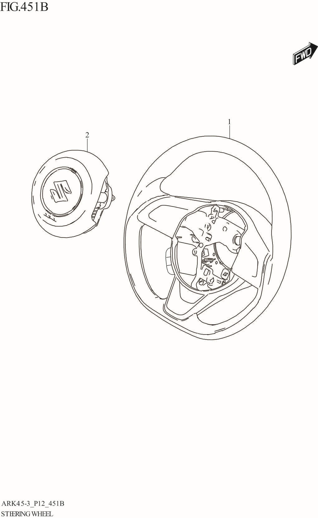 FIG. 451B STEERING WHEEL (GL)