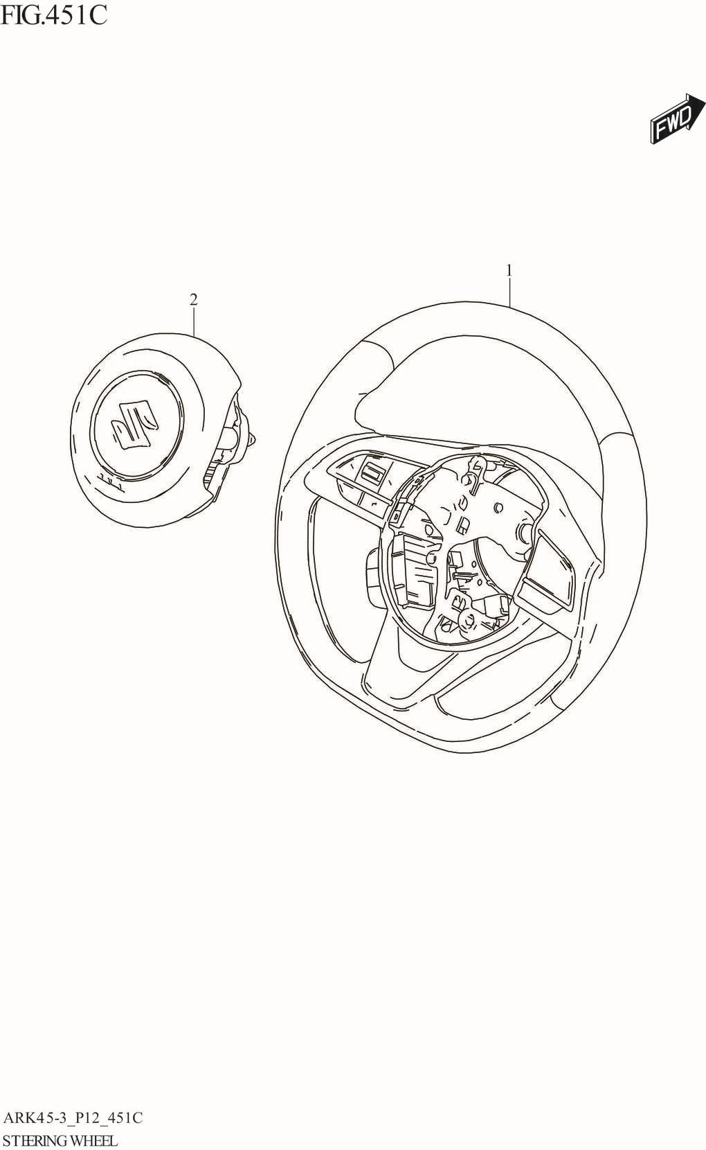 FIG. 451C STEERING WHEEL (GX,GX_LTD)