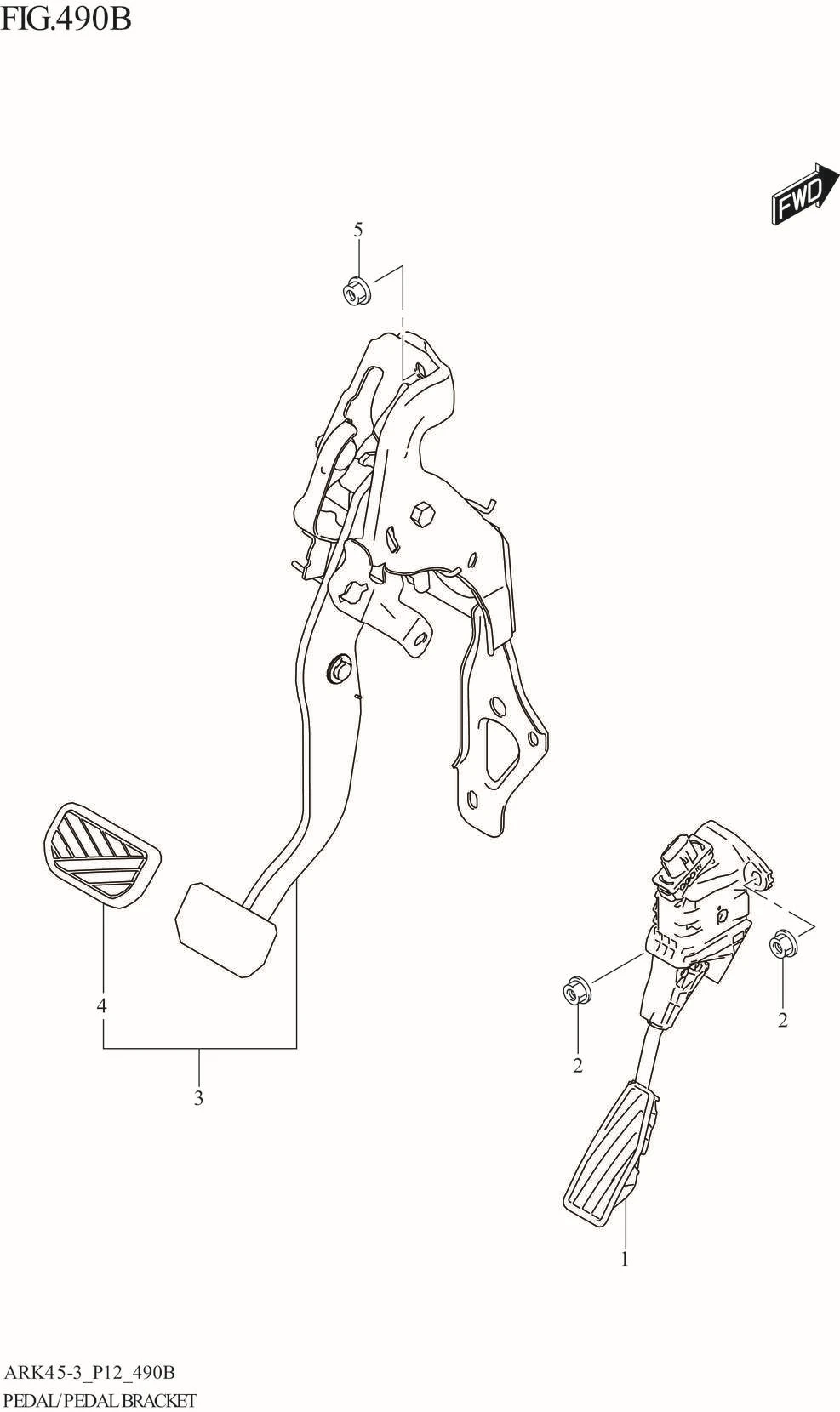 FIG. 490B PEDAL/PEDAL BRACKET (4AT)