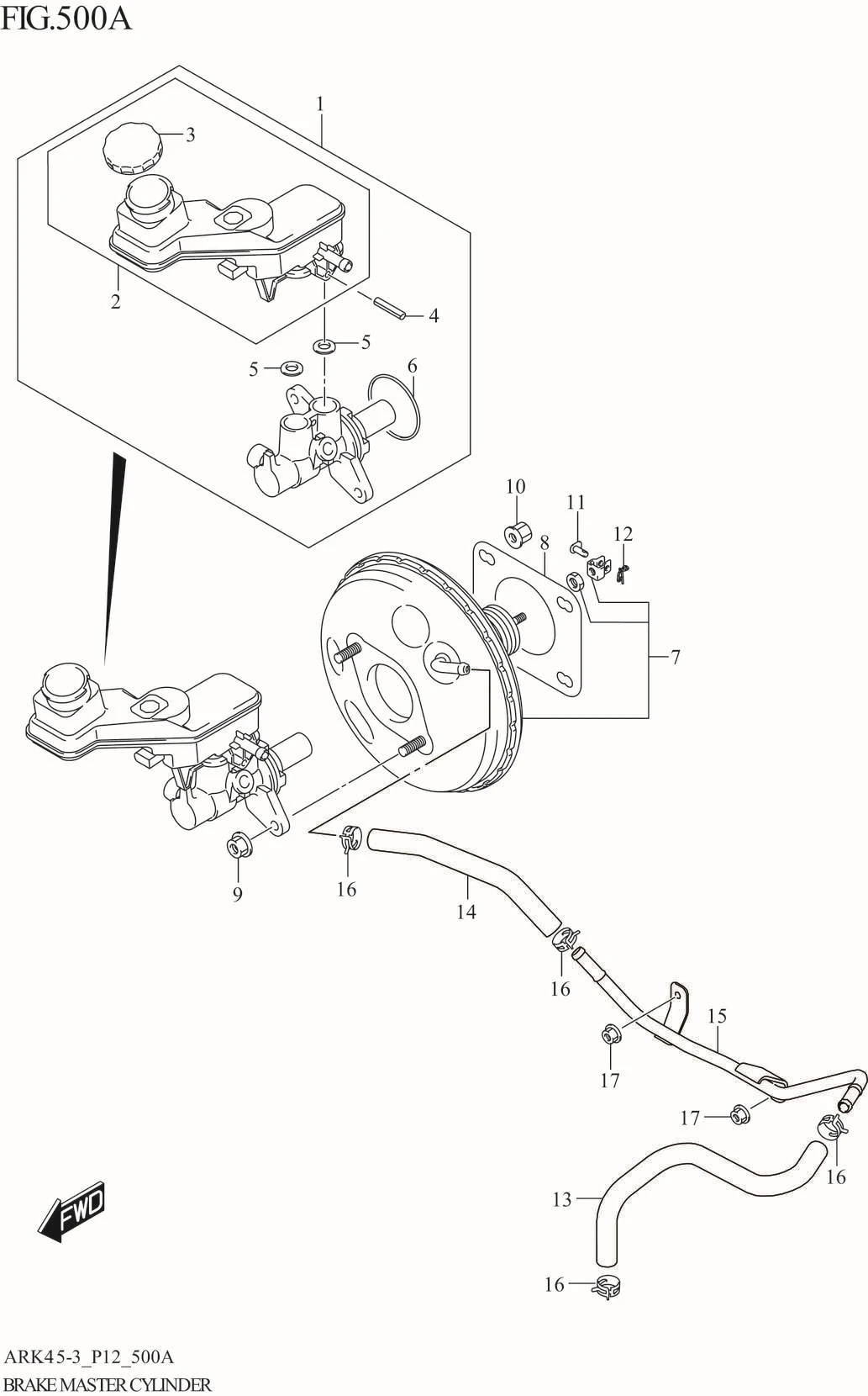 FIG. 500A BRAKE MASTER CYLINDER (5MT)