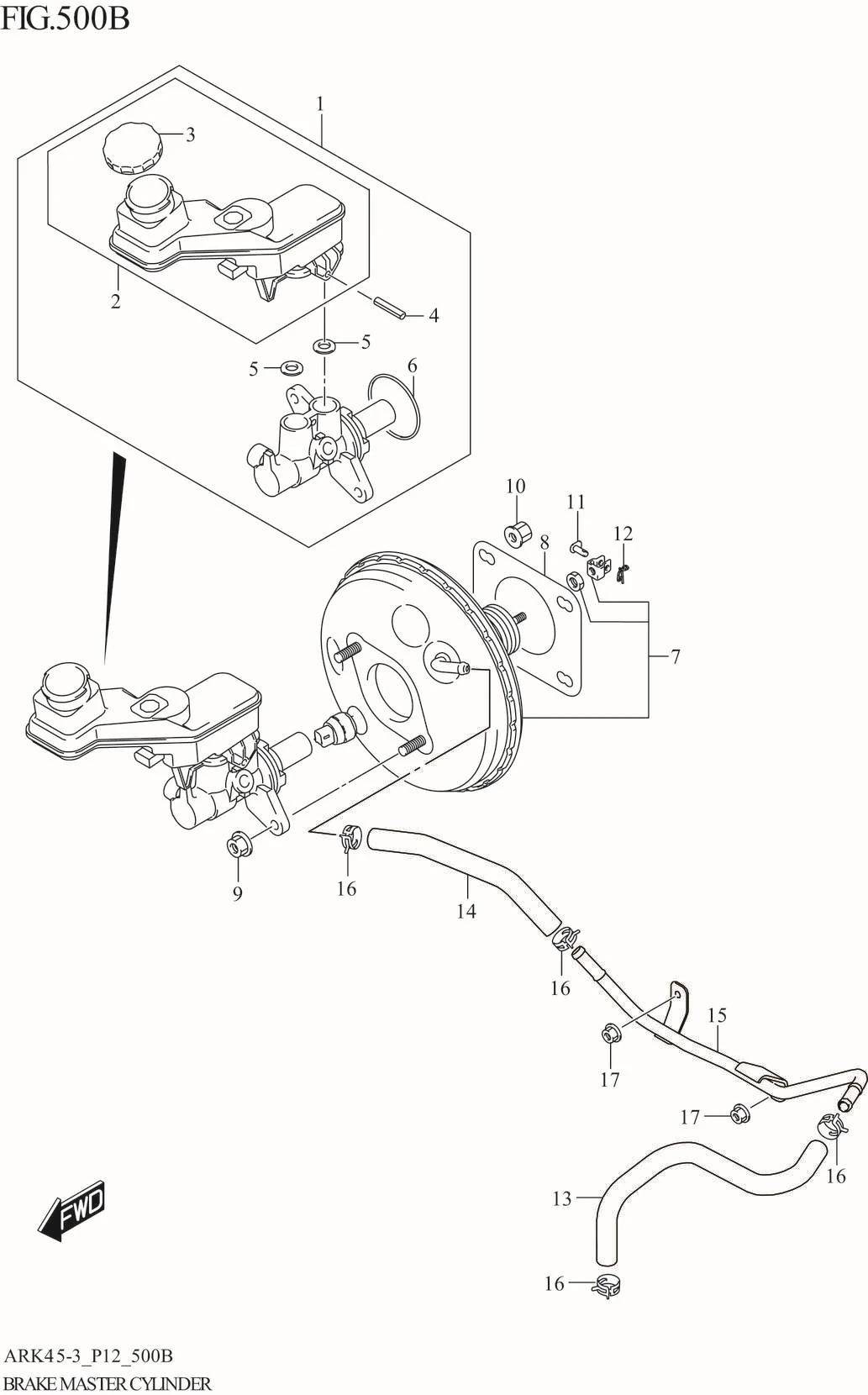 FIG. 500B BRAKE MASTER CYLINDER (4AT:N_ESP)