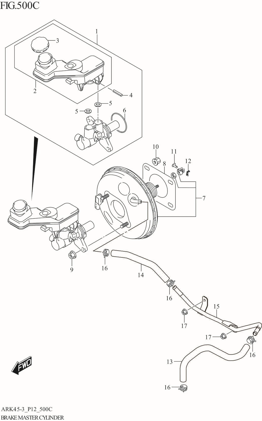 FIG. 500C BRAKE MASTER CYLINDER (4AT:W_ESP)