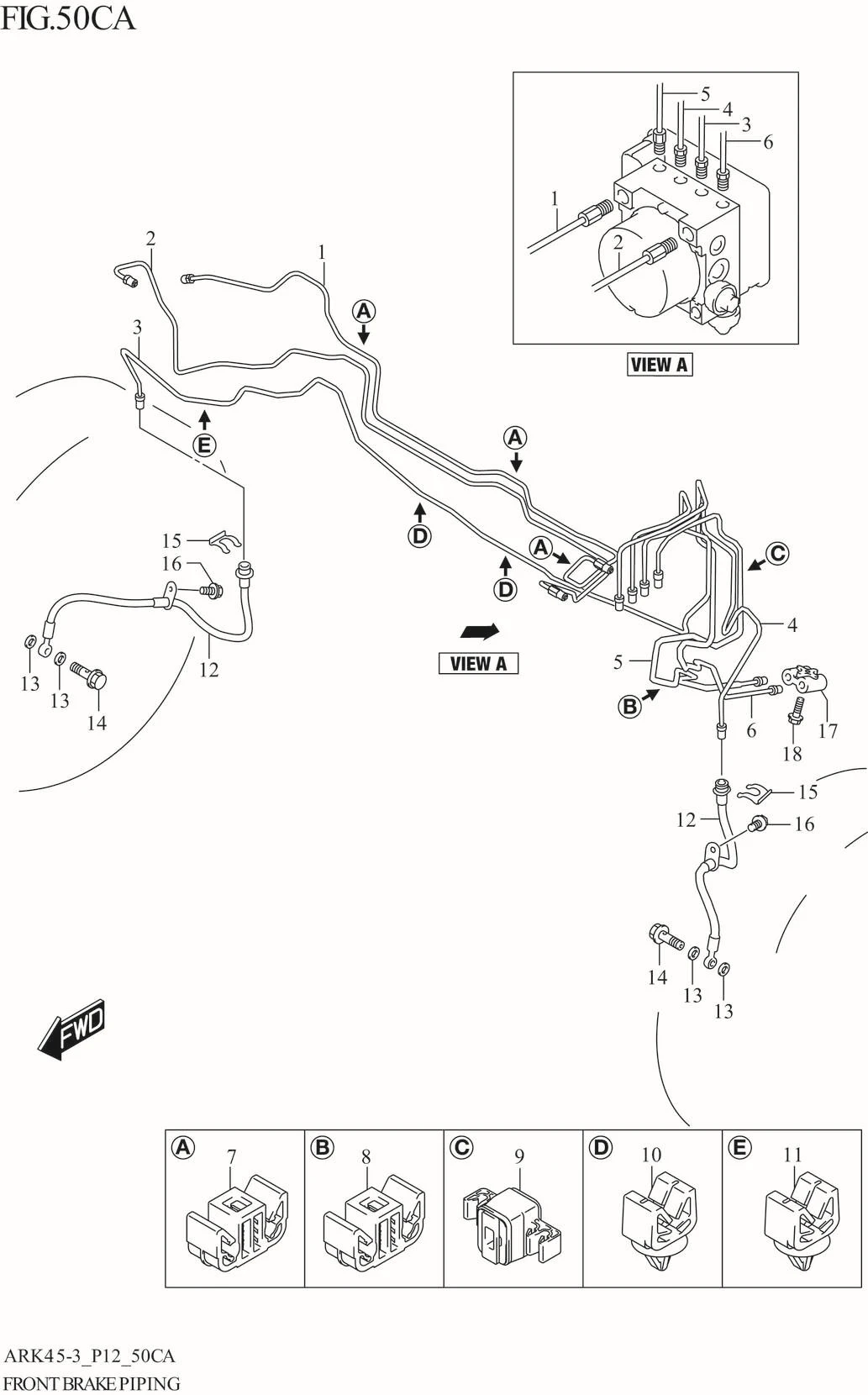 FIG. 50CA FRONT BRAKE PIPING (N_ESP)
