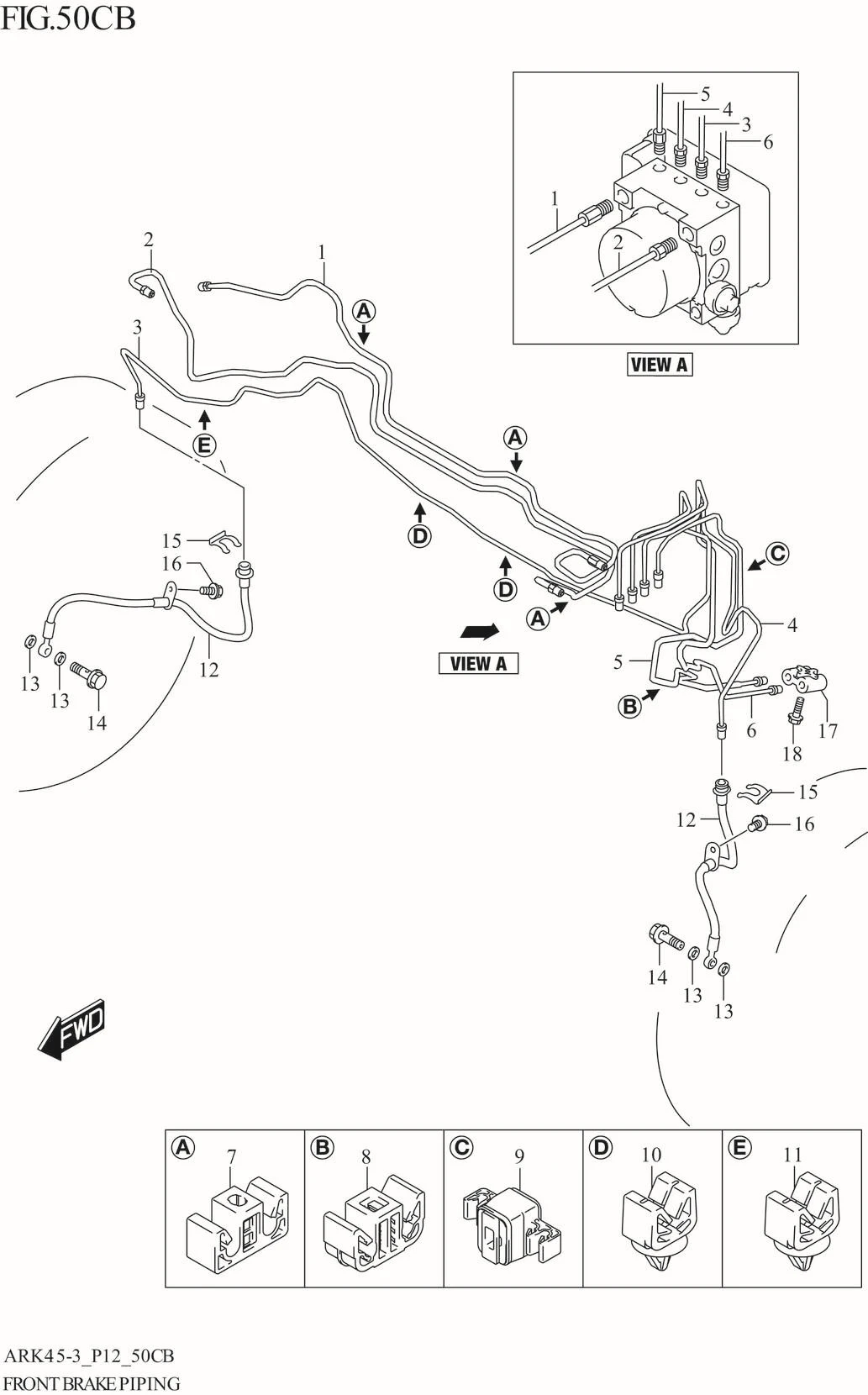 FIG. 50CB FRONT BRAKE PIPING (W_ESP)