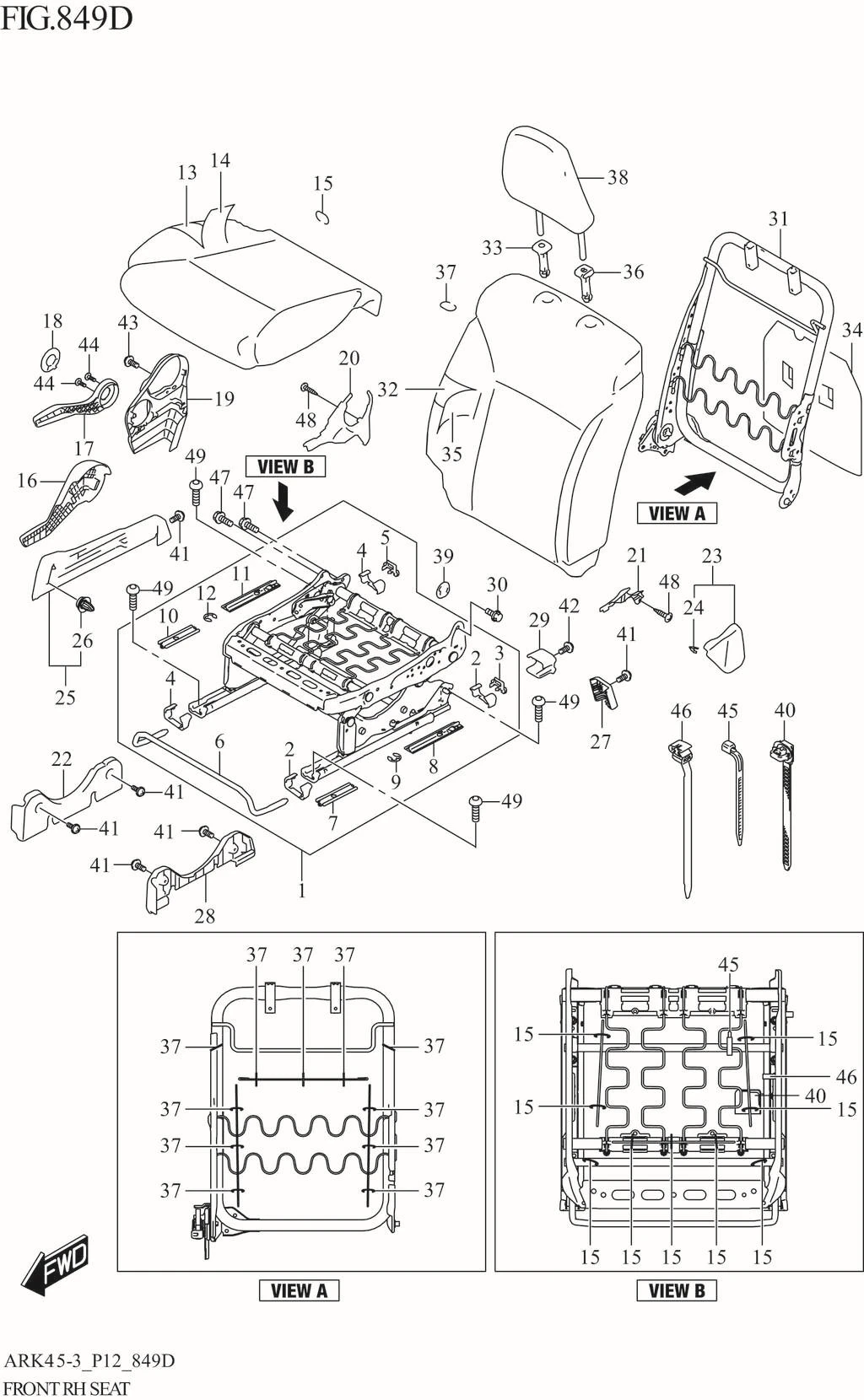 FIG. 849D FRONT RH SEAT (XL7:GX)