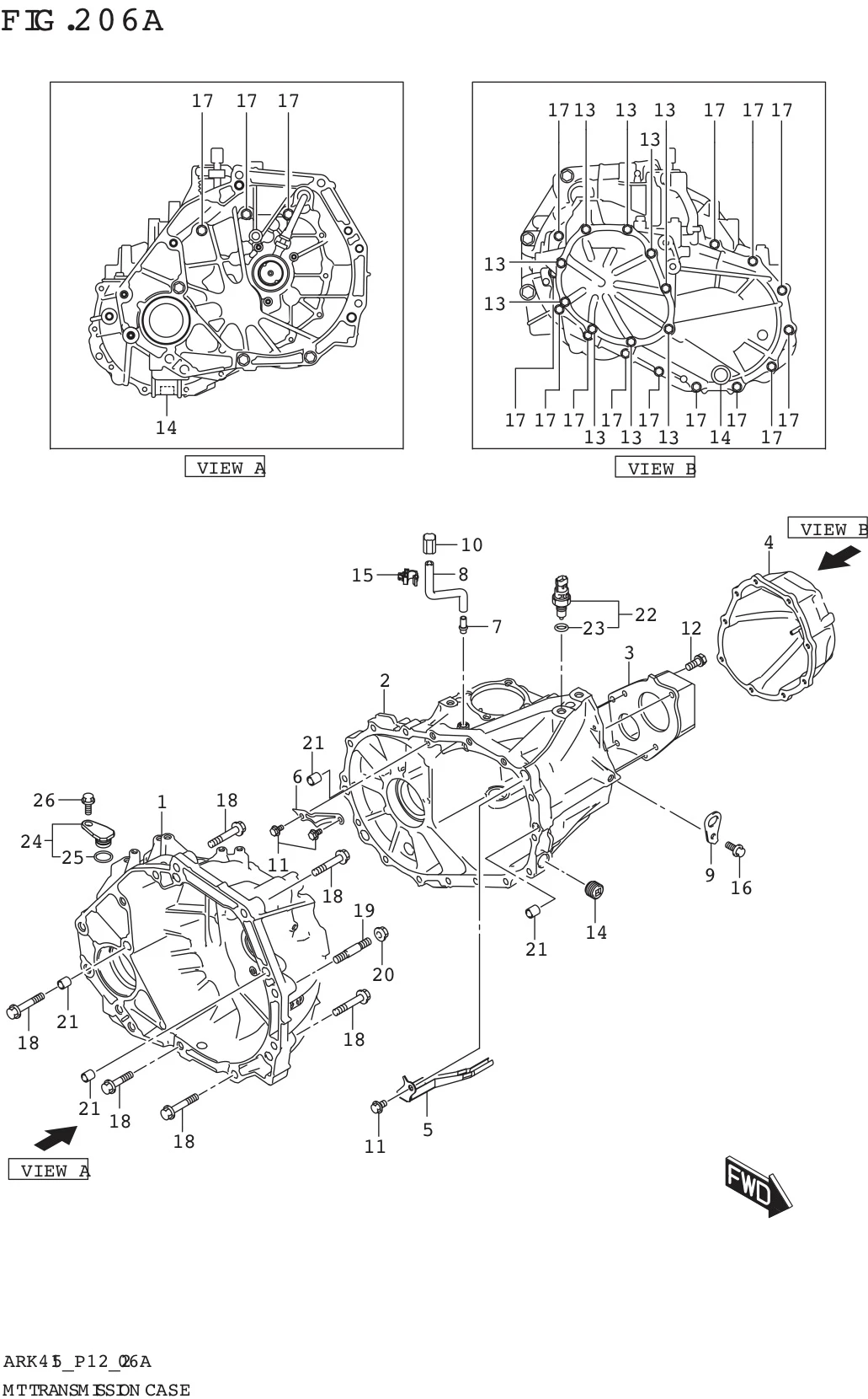 FIG. 206A MT TRANSMISSION CASE (5MT)