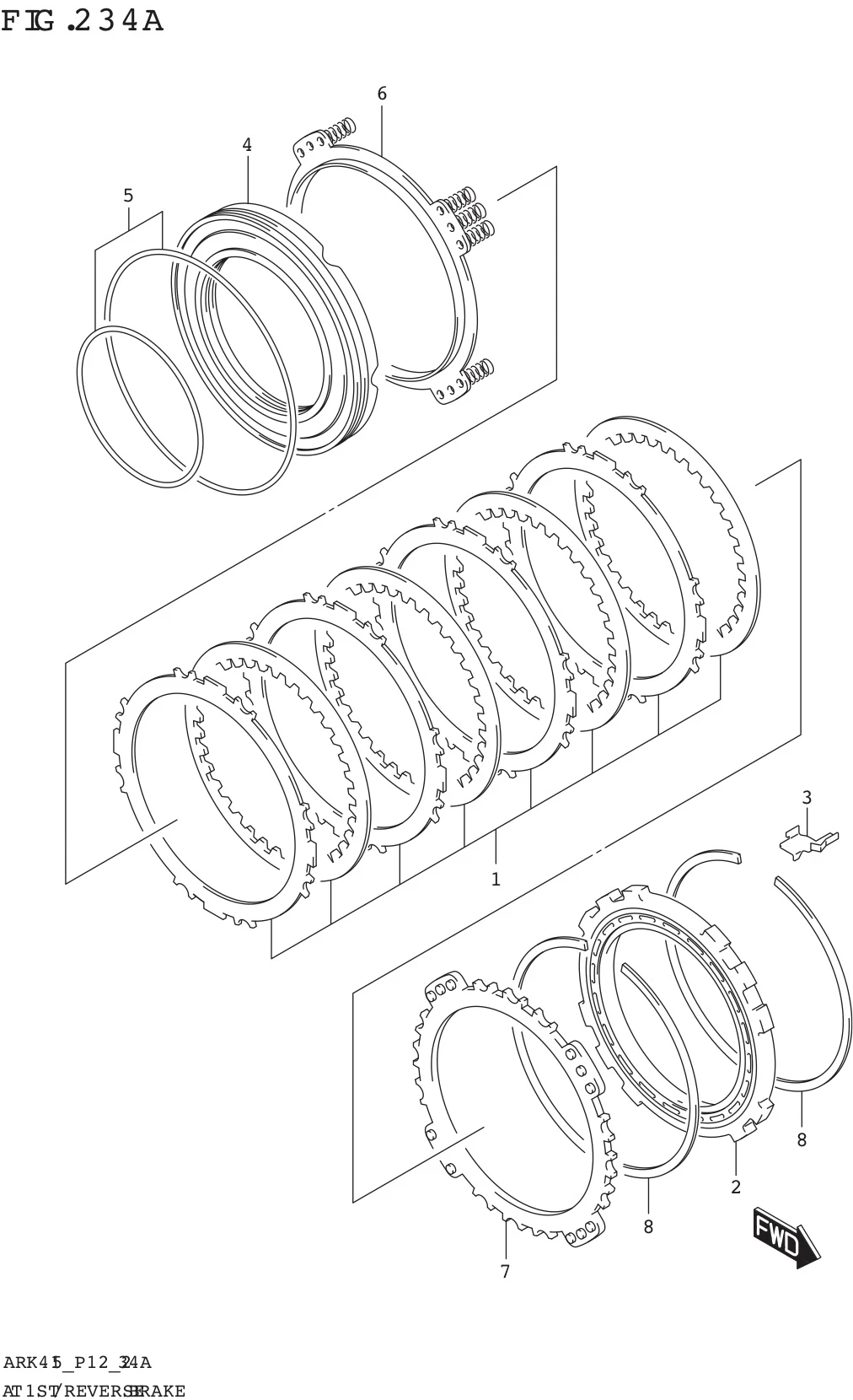 FIG. 234A AT 1ST/REVERSE BRAKE (4AT)