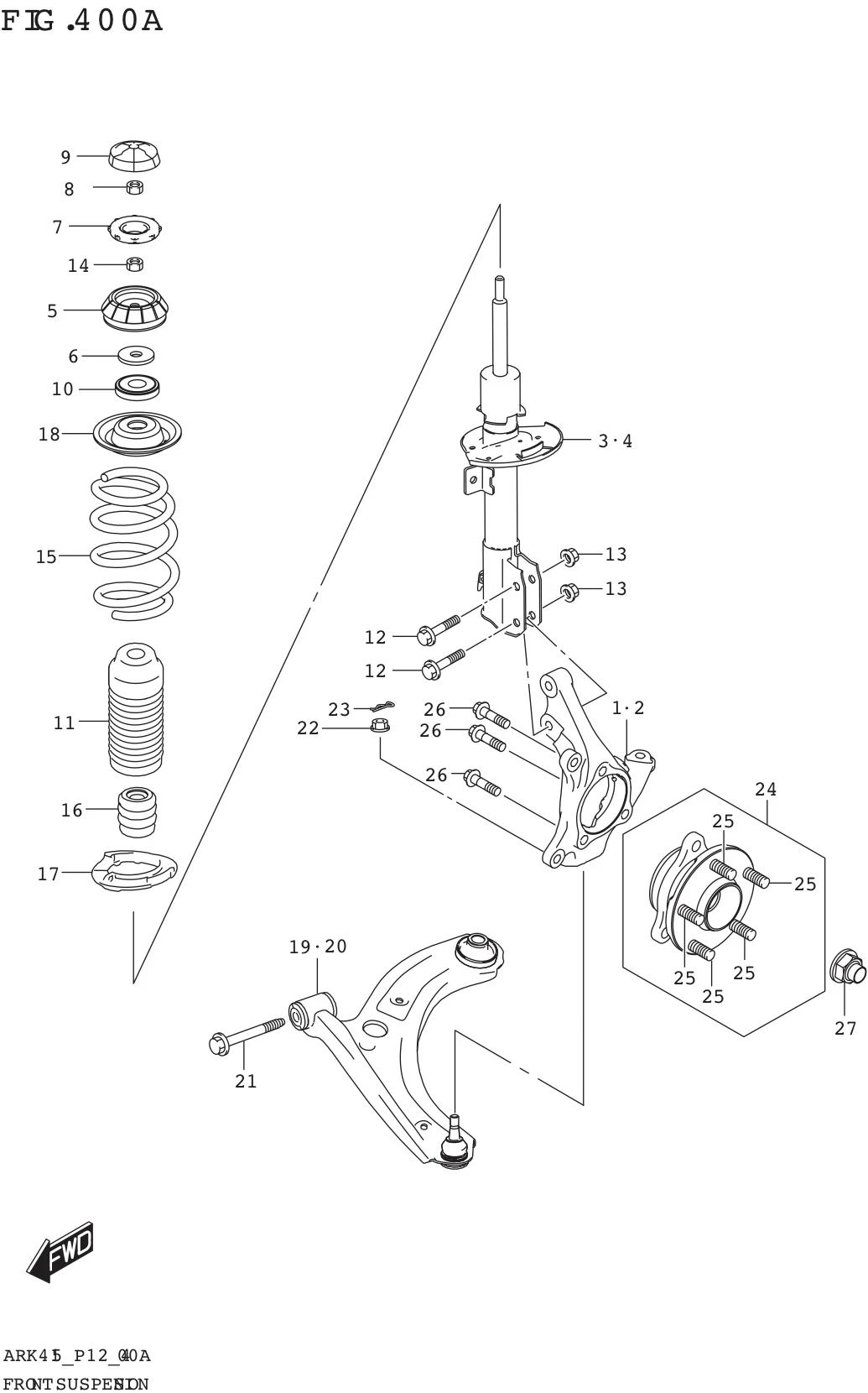 FIG. 400A FRONT SUSPENSION