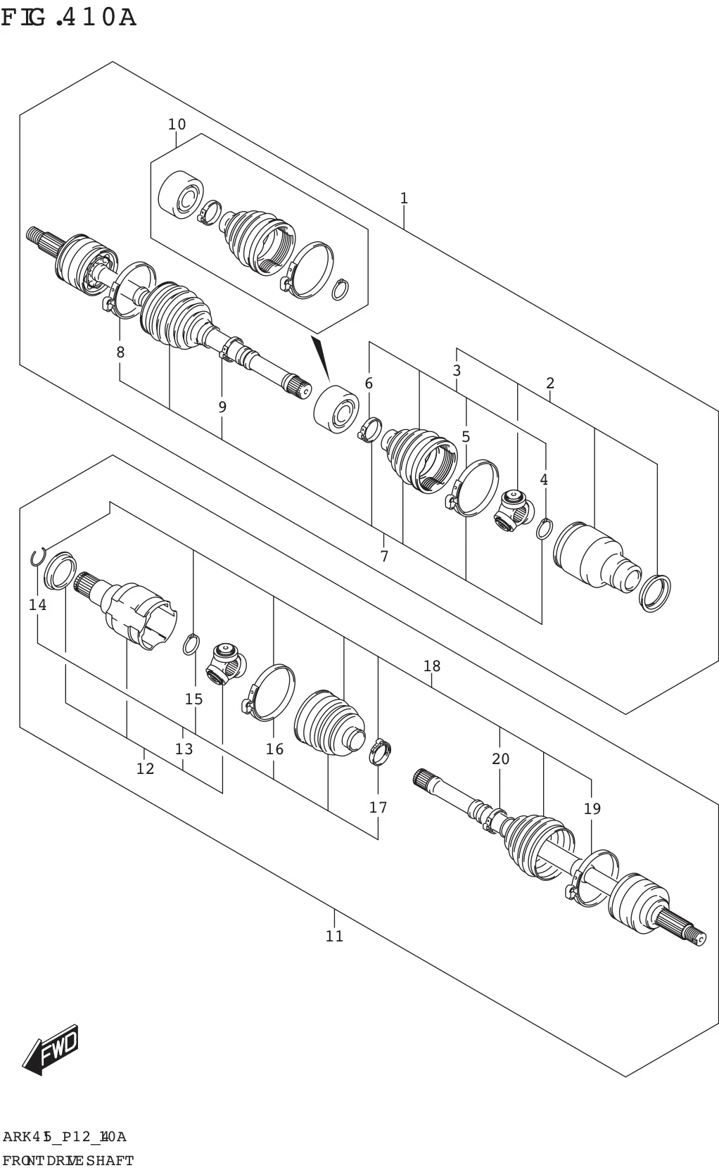 FIG. 410A FRONT DRIVE SHAFT (5MT)