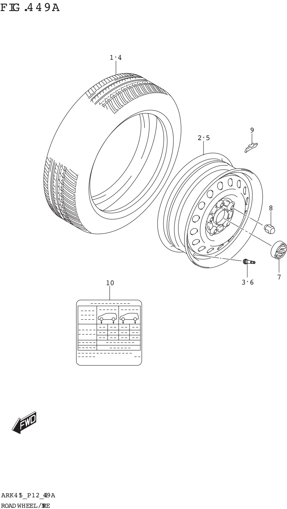 FIG. 449A ROAD WHEEL/TIRE (GA)