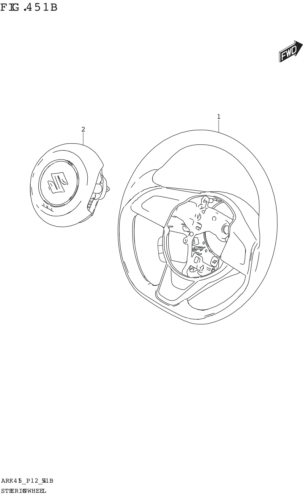 FIG. 451B STEERING WHEEL (GL)