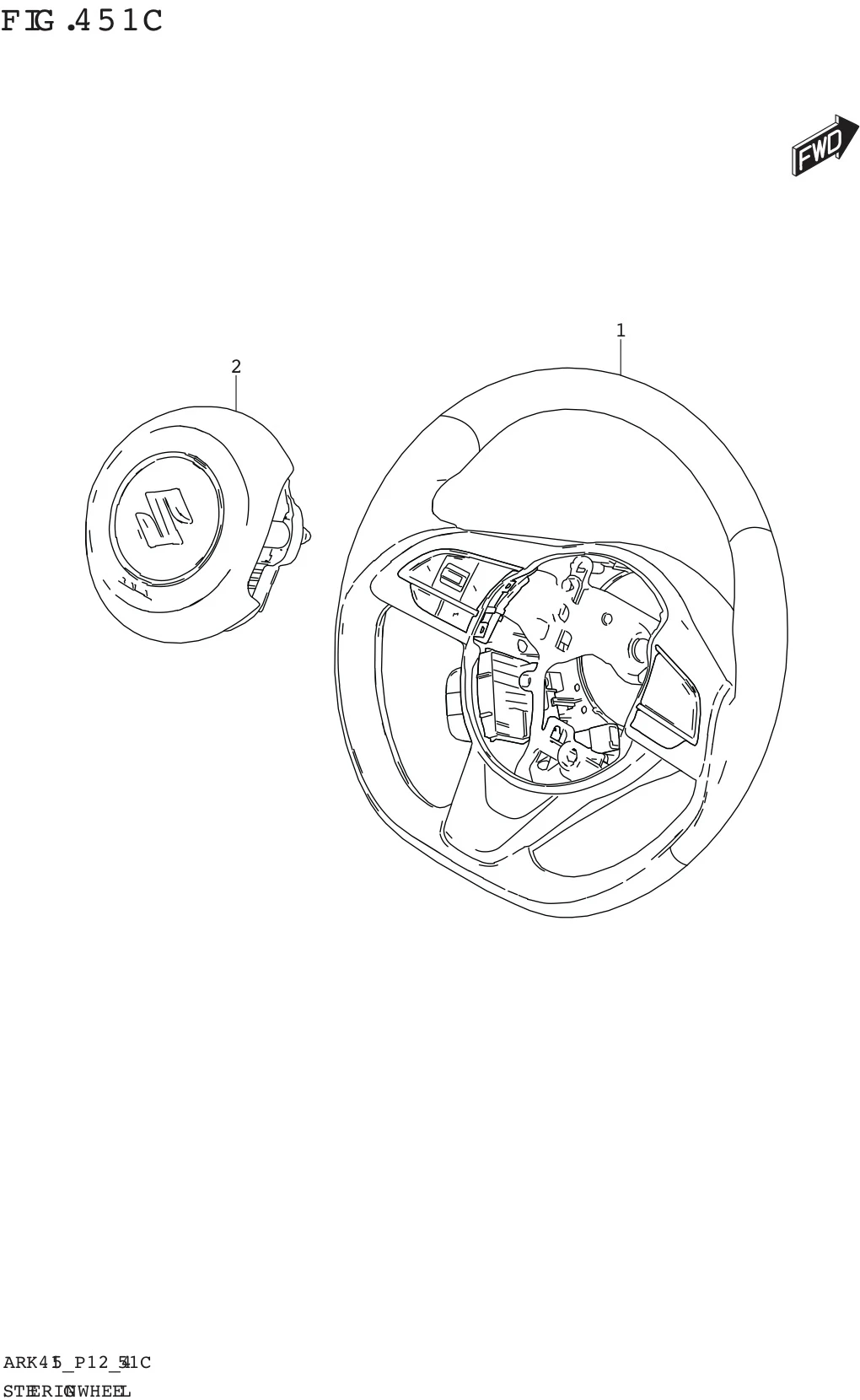 FIG. 451C STEERING WHEEL (GX)