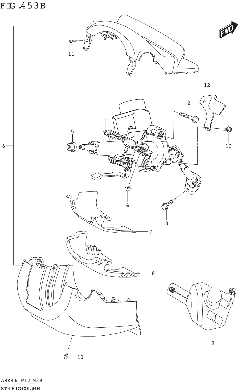 FIG. 453B STEERING COLUMN (W/PU_STA)