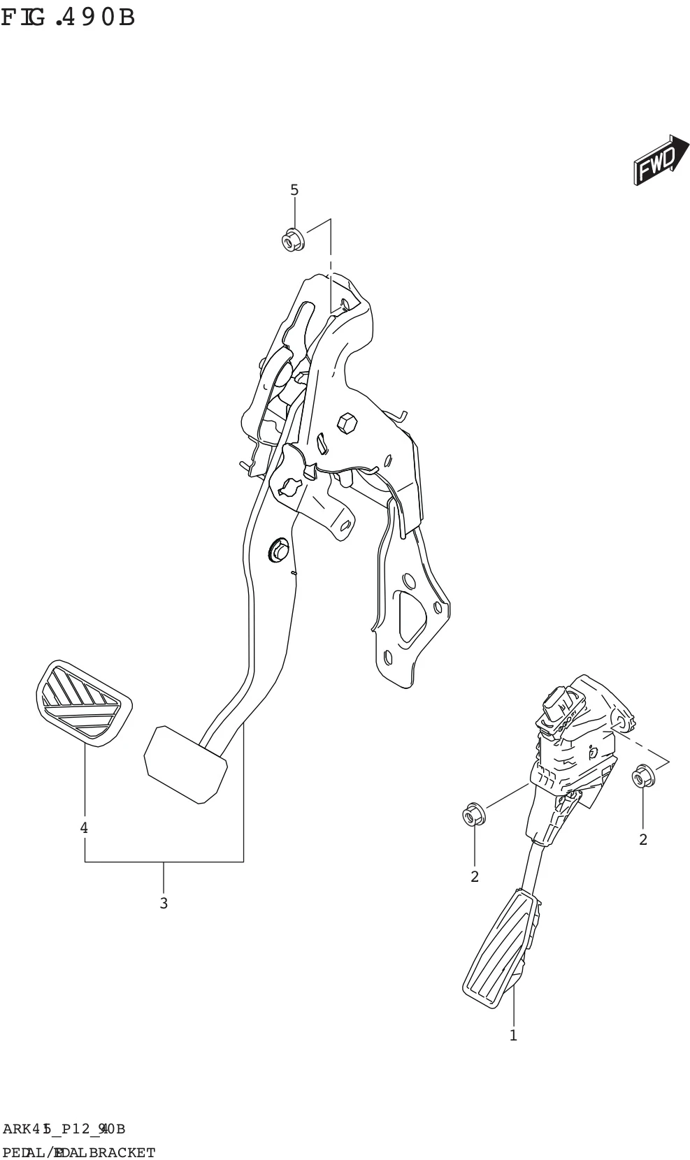 FIG. 490B PEDAL/PEDAL BRACKET (4AT)