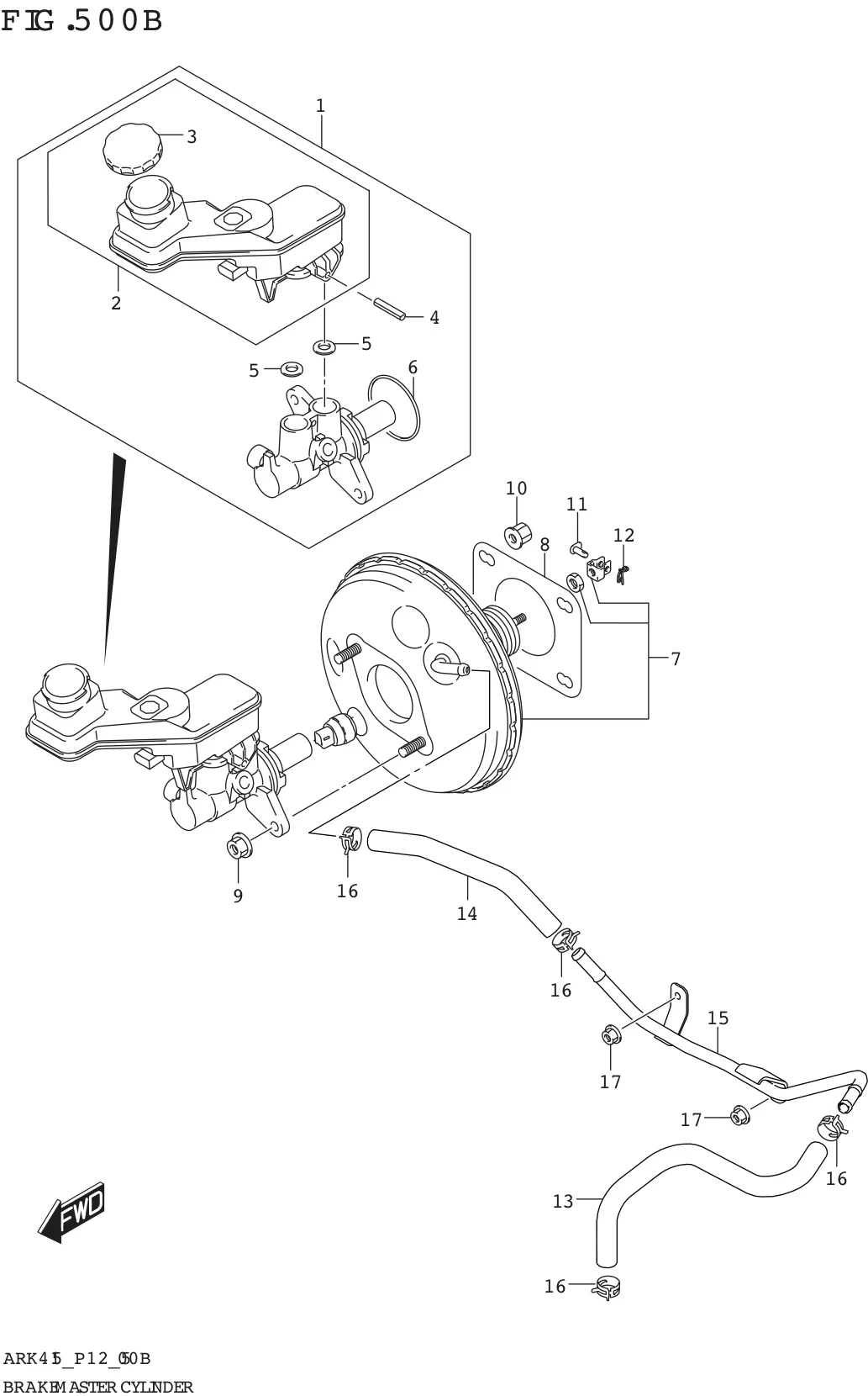 FIG. 500B BRAKE MASTER CYLINDER (4AT:N/ESP)