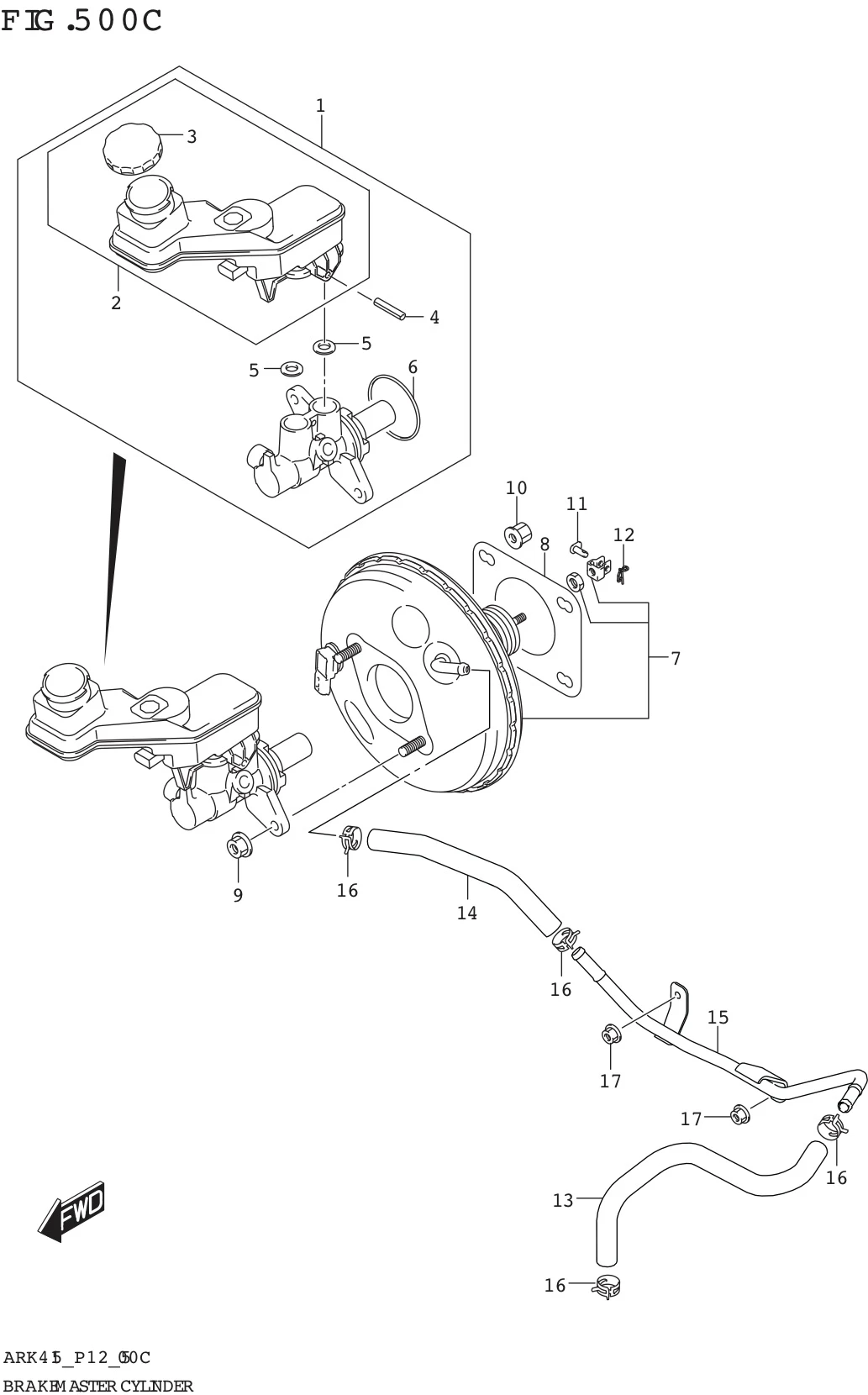 FIG. 500C BRAKE MASTER CYLINDER (4AT:W/ESP)