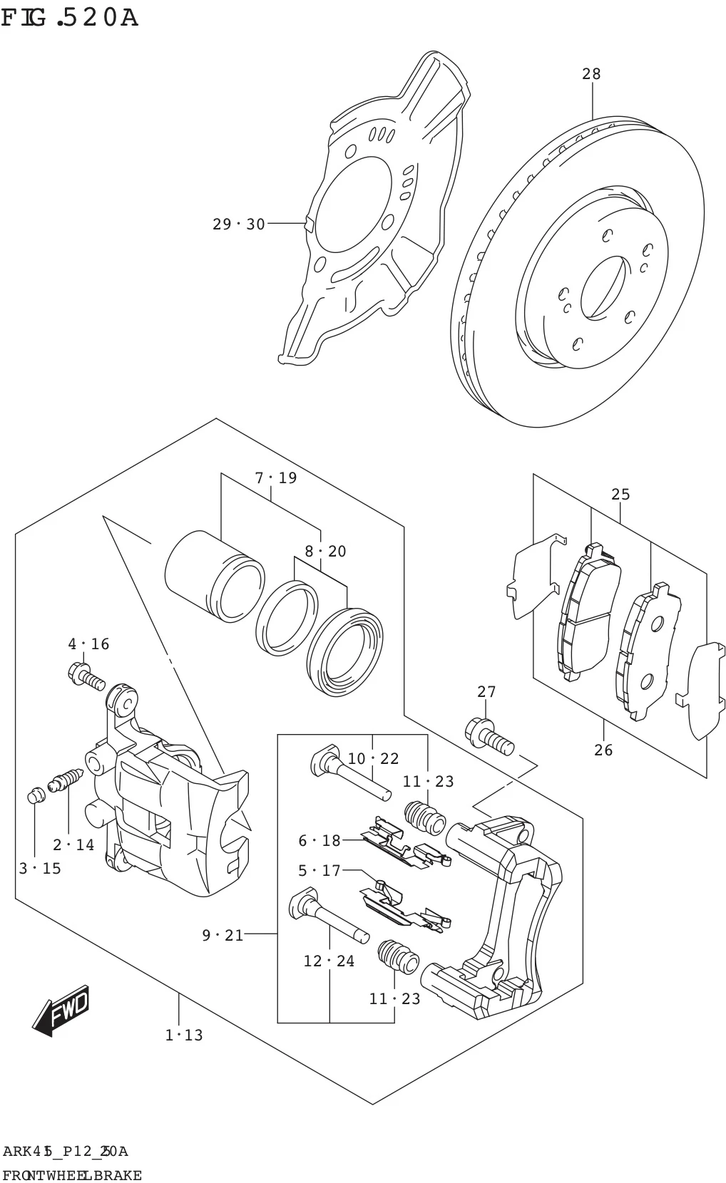 FIG. 520A FRONT WHEEL BRAKE