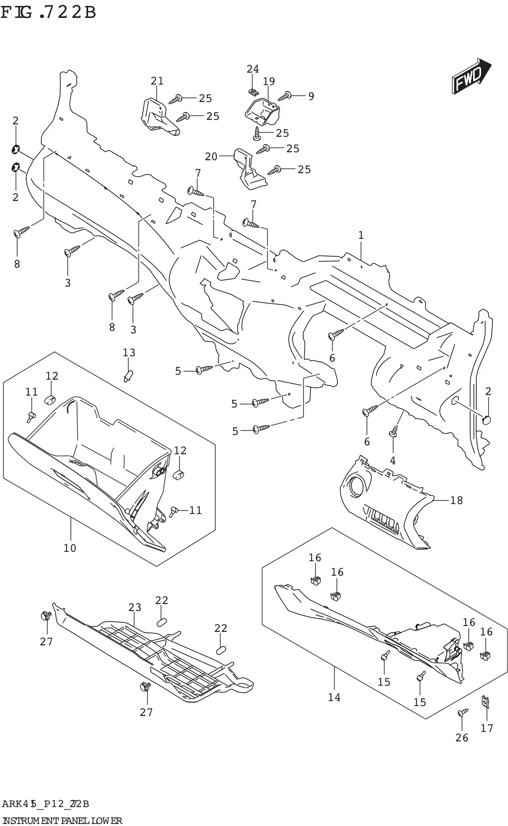 FIG. 722B INSTRUMENT PANEL LOWER (GX)