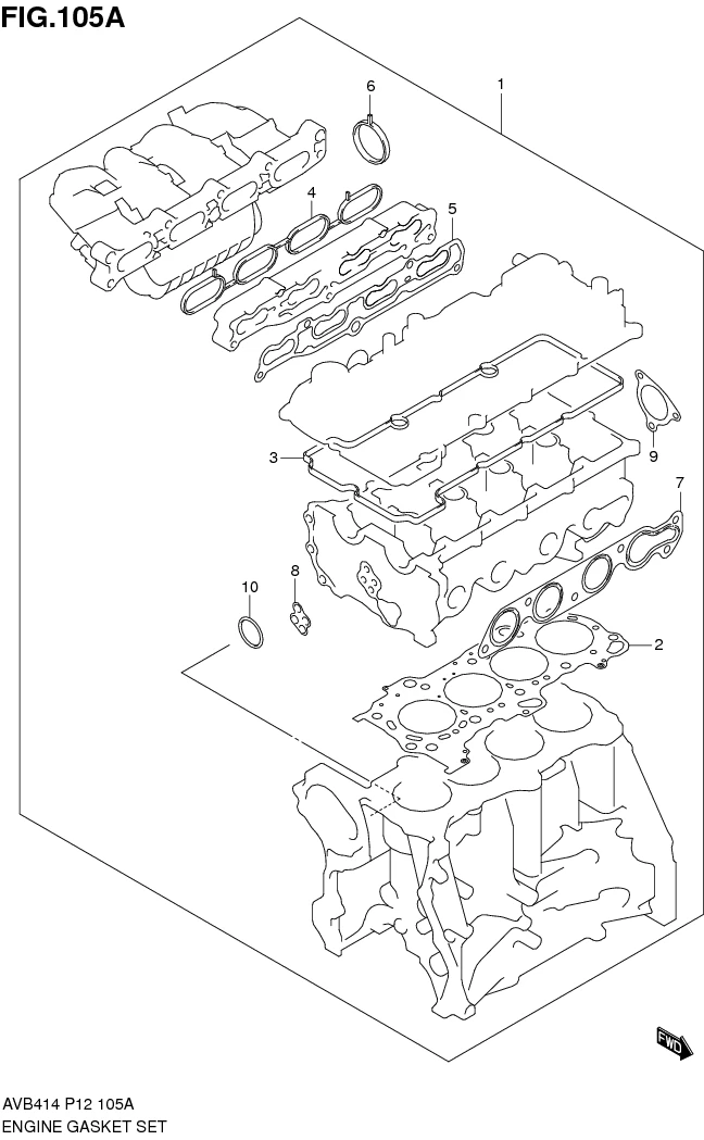 FIG.105A ENGINE GASKET SET
