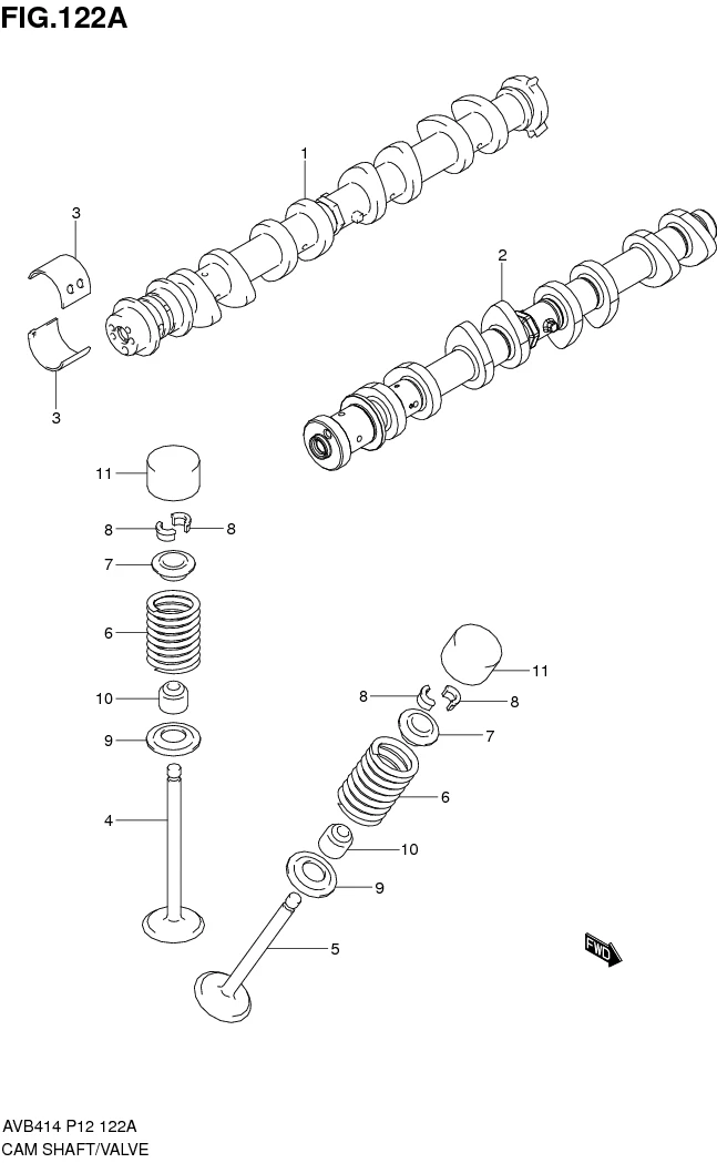 FIG.122A CAM SHAFT/VALVE