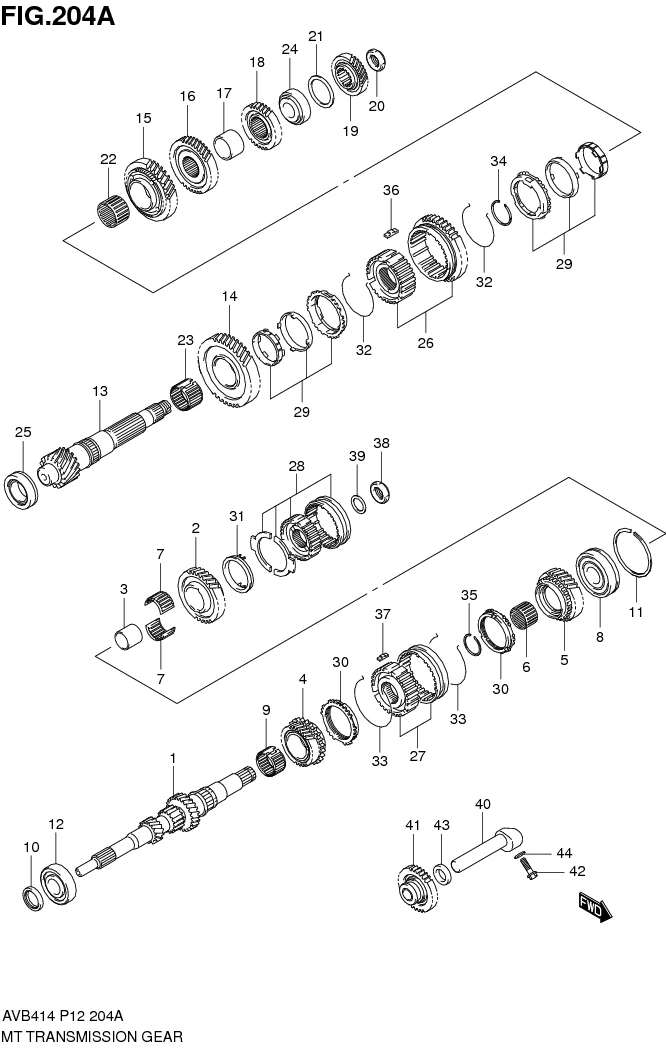 FIG.204A MT TRANSMISSION GEAR (5MT)