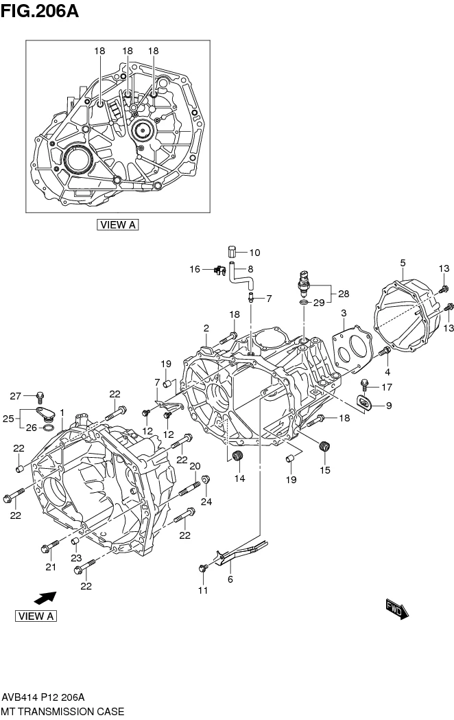 FIG.206A MT TRANSMISSION CASE (5MT)