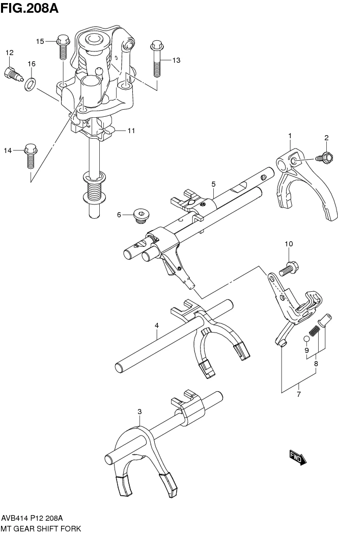 FIG.208A MT GEAR SHIFT FORK (5MT)